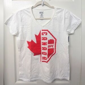 UFC White Tee with Red Canada Emblem